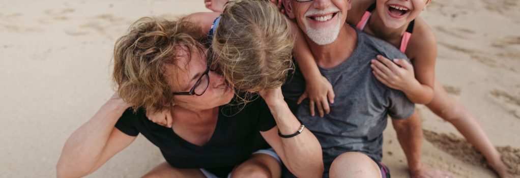 familia na praia